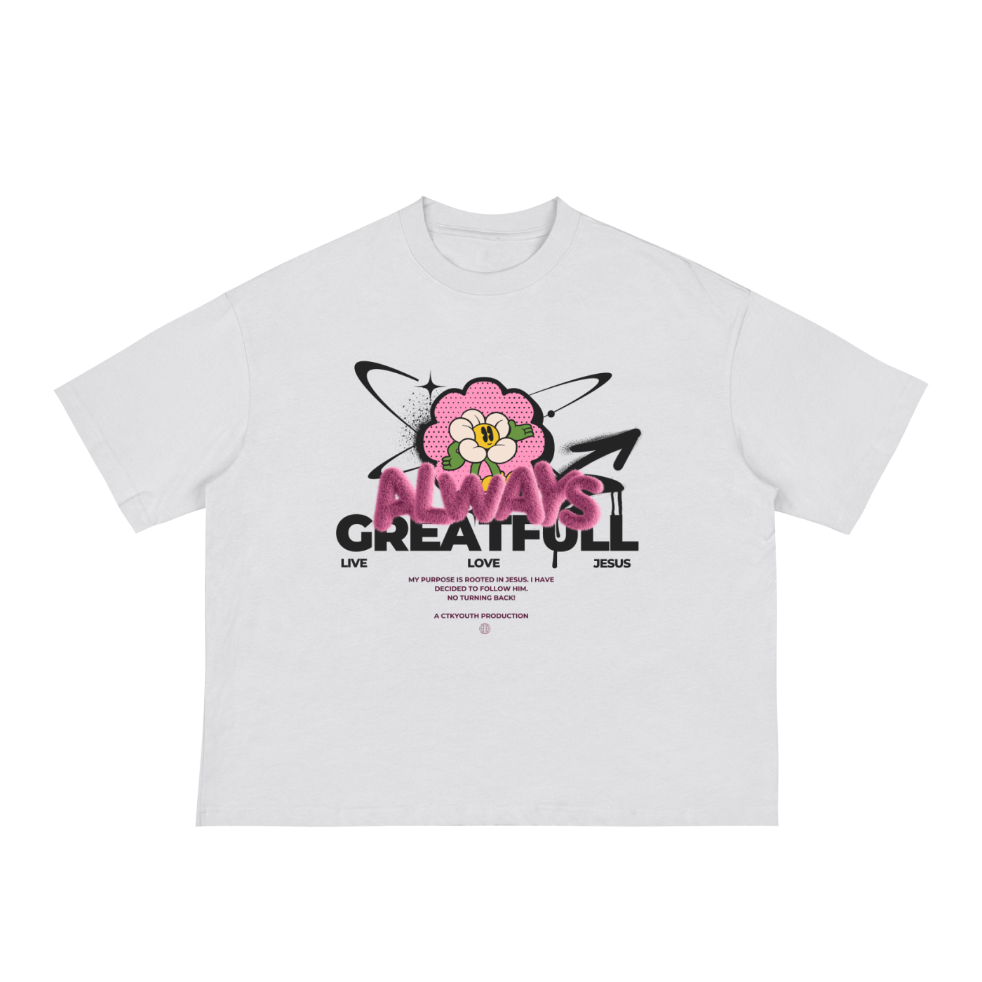 'ALWAYS GREATFULL' Boxy Tee